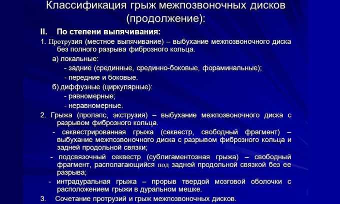 Классификация грыж по степени выпячивания