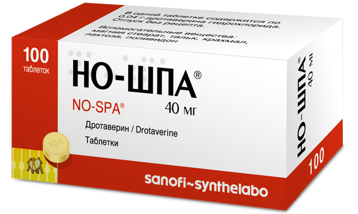 При болях в животе назначают Но-шпа
